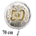 Großer Luftballon zur Goldenen Hochzeit, Zahl 50, Stars, mit Helium