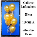 Luftballons Gold, 28 cm, 100 Stück