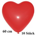 Riesenballons, Herzluftballons Rot 10 Stück / Heliumqualität