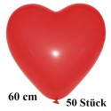 Riesenballons, Herzluftballons Rot 50 Stück / Heliumqualität