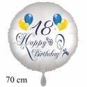 Happy Birthday Balloons. Großer Luftballon zum 18. Geburtstag mit Helium-Ballongas