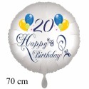 Happy Birthday Balloons. Großer Luftballon zum 20. Geburtstag mit Helium-Ballongas