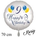Happy Birthday Balloons, großer Luftballon zum 9. Geburtstag mit Helium-Ballongas