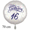 Happy Birthday Konfetti, großer  Luftballon zum 16. Geburtstag