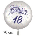Happy Birthday Konfetti, großer Luftballon zum 18. Geburtstag mit Helium-Ballongas