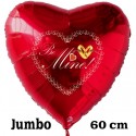 Großer Herzluftballon in Rot. "Be mine" Zum Heiratsantrag Inklusive Helium