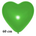 Riesen-Herzluftballon Grün 1 Stück, 60 cm Ø, Heliumqualität