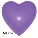 Riesen-Herzluftballon Lila 1 Stück, 60 cm Ø, Heliumqualität