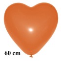 Riesen-Herzluftballon Orange 1 Stück, 60 cm Ø, Heliumqualität