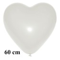 Riesen-Herzluftballon Weiß 1 Stück, 60 cm Ø, Heliumqualität