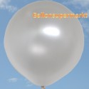 Großer Rund-Luftballon, 1 Meter Ø, Perlweiß, Metallic