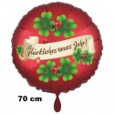 Großer Silvester Luftballon aus Folie, 70 cm, "Glückliches Neues Jahr!" mit Helium gefüllt