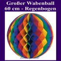 Großer Wabenball, 60 cm, Regenbogen