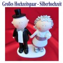 Großes Hochzeitspaar, Tischdeko Silberhochzeit