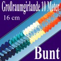 Großraum-Girlande, 10 Meter, Bunt