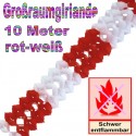 Großraum-Girlande, 10 Meter, Rot-Weiß