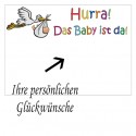 Grußkarte zur Geburt und Taufe, Hurra! Das Baby ist da!