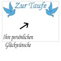 Grußkarte zur Geburt und Taufe, Tauben, blau, zur Taufe: Ballongrüße