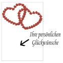 Grußkarte zu Hochzeit und Rosenhochzeit, Rosenherzen: Ballongrüße