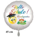 "Hallo Schule!" Kindergarten aus. Weißer, runder Luftballon, Satin de Luxe
