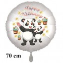 Happy Birthday großer Panda Bären Luftballon zum Kindergeburtstag mit Helium