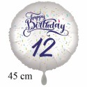 Happy Birthday Konfetti  Luftballon zum 12. Geburtstag