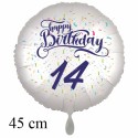 Happy Birthday Konfetti  Luftballon zum 14. Geburtstag mit Helium-Ballongas
