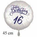 Happy Birthday Konfetti  Luftballon zum 16. Geburtstag mit Helium-Ballongas