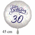 Happy Birthday Konfetti  Luftballon zum 30. Geburtstag mit Helium-Ballongas