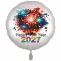 Silvester-Rundballon weiß aus Folie, "Happy New Year - 2027"