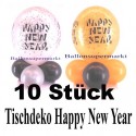 Tischdeko Luftballons Happy New Year, 10 Stück
