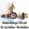 Ballongas Auffüllventil für Latexballons und Riesenballons mit Manometer