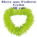 Herz aus Federn, 38 cm, Grün, Dekoration Hochzeit
