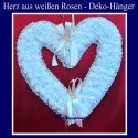 Herz aus weißen Rosen, Dekorations-Hänger Hochzeit