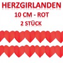 Herzgirlanden Rot 10 cm 2 Stück