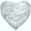 Alles Gute zur Hochzeit, Folienballon, Herz inklusive Helium-Ballongas