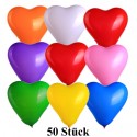 Herzluftballons, Mini, 8-12 cm, 50 Stück, Bunt gemischt
