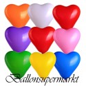 Herzluftballons, Mini, 8-12 cm, 10 Stück, Bunt gemischt