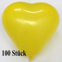 Herzluftballons, Mini, 8-12 cm, 100 Stück, Gelb