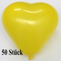 Herzluftballons, Mini, 8-12 cm, 50 Stück, Gelb