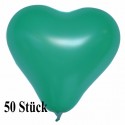 Herzluftballons, Mini-Herzballons 50 Stück, Grün