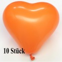 Herzluftballons, Mini, 8-12 cm, 10 Stück, Orange