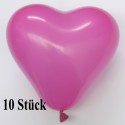 Herzluftballons, Mini, 8-12 cm, 10 Stück, Pink