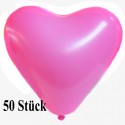Herzluftballons, Mini-Herzballons 50 Stück, Rosa