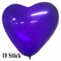 Herzluftballons, Mini, 8-12 cm, 10 Stück, Violett