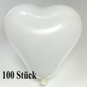 Herzluftballons, Mini-Herzballons 100 Stück, Weiß