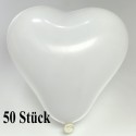 Herzluftballons, Mini, 8-12 cm, 50 Stück, Weiß