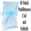 10 Stuhlhussen, Himmelblau, mit Schleife