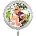Fotoballon Hochzeitspaar, 2-seitig, personalisiert, mit Namen der Brautleute und Datum des Hochzeitstages. Inklusive Helium