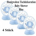 Baby Shower Blue, Honigwaben-Tischdeko zu Babyparty und Geburt eines Jungen